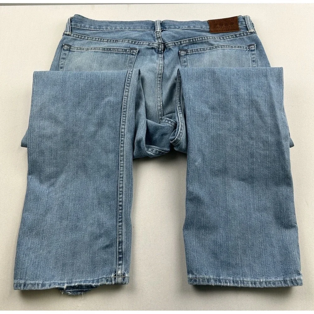 Polo Ralph Lauren Jeans Classic 867 Mens 35x30 Distressed‎ Medium Wash